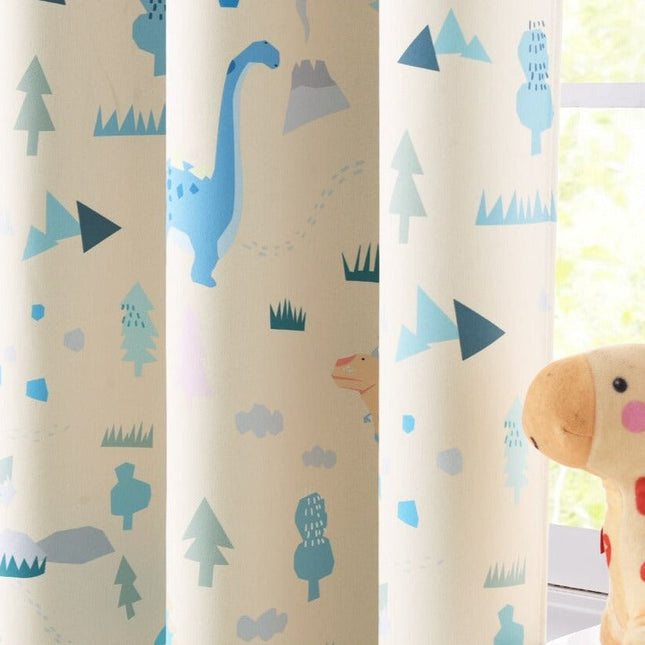 Tenda Oscurante Bambini Beige con Dinosauri