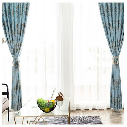 Tenda jacquard elegante motivo foglie