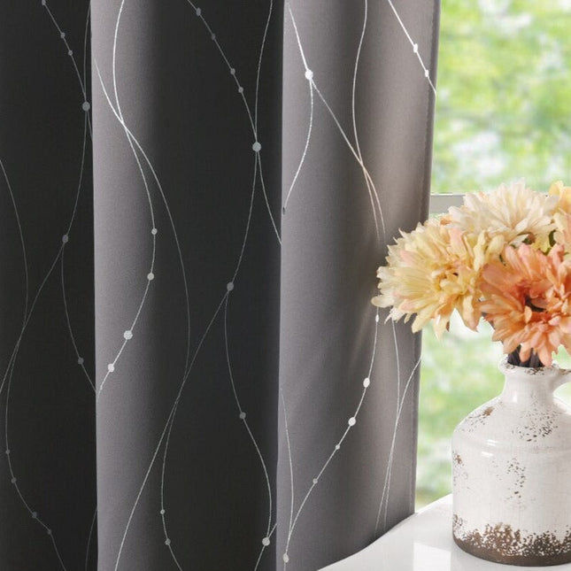 Tenda Oscurante Grigia con Linee Argentate