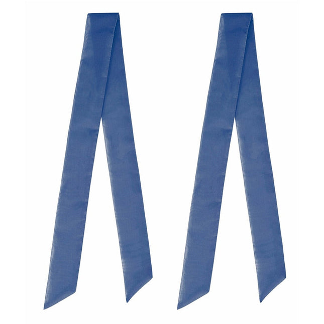 Tenda Voile Bianca con Bordo Blu