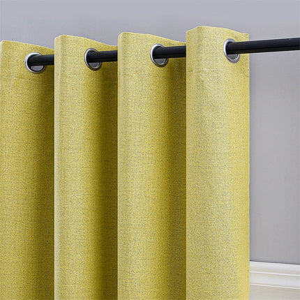 Tenda oscurante giallo senape effetto lino