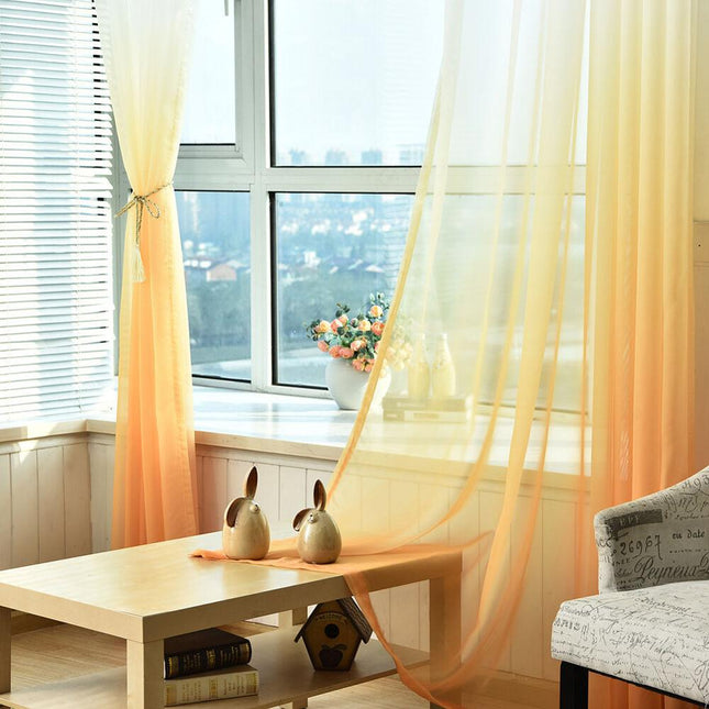 Tenda Voile Trasparente con Gradiente Arancione