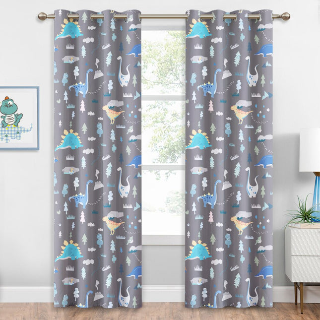 Tenda oscurante grigia motivo dinosauri