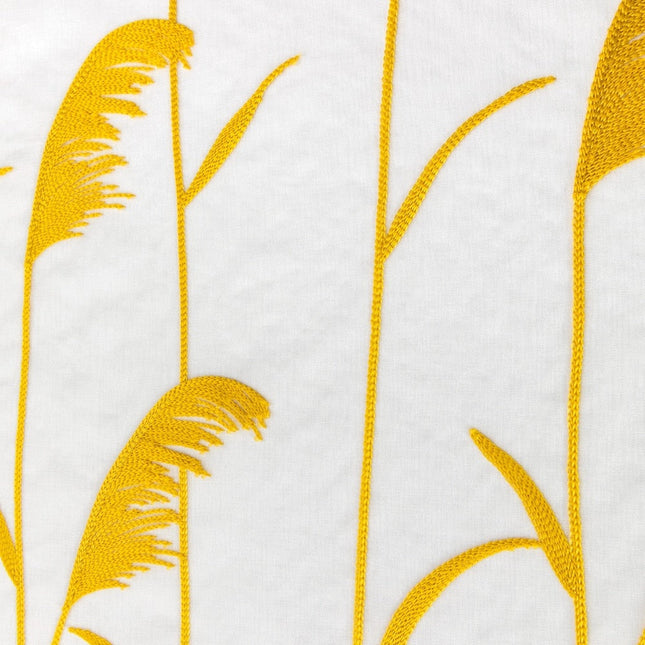 Tenda Voile Ricamata con Motivo Vegetale