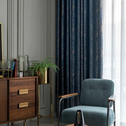 Tenda oscurante blu notte testurizzata