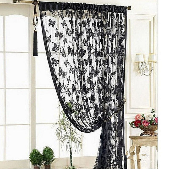 Tenda voile leggera con motivo farfalle