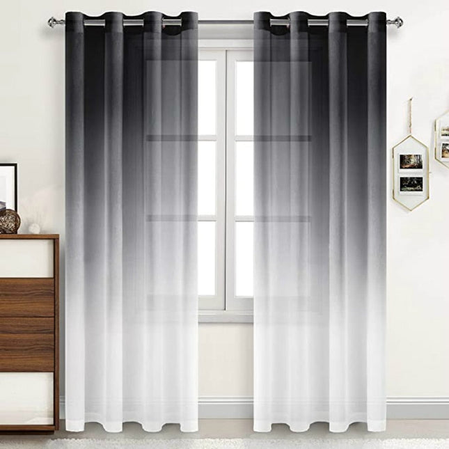 Tenda velata sfumata bianco e nero