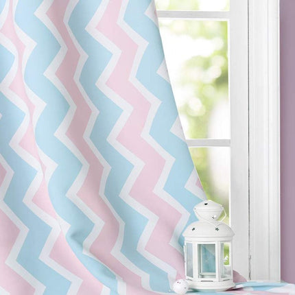 Tenda Cameretta Motivo Chevron Rosa Blu