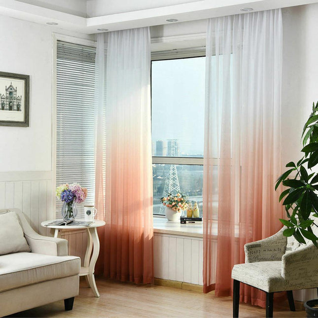 Tenda Voile Trasparente con Gradiente Arancione