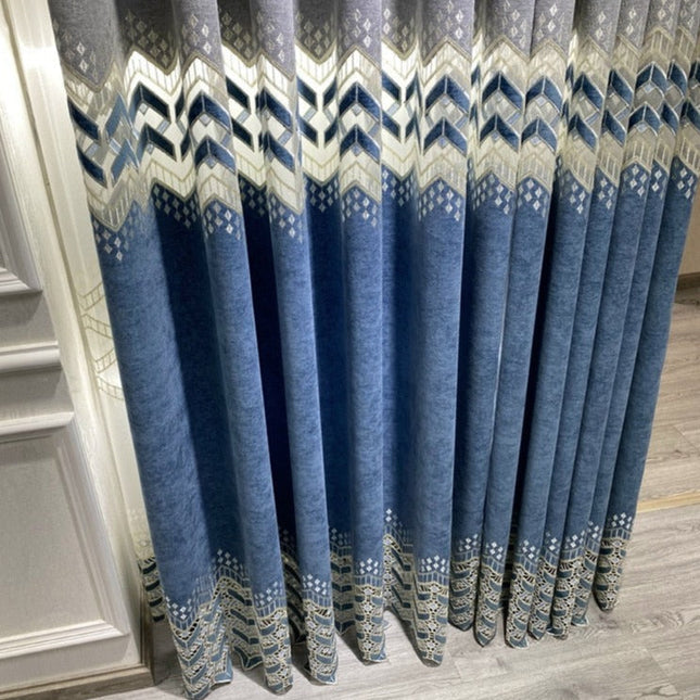 Tenda jacquard spessa motivo geometrico