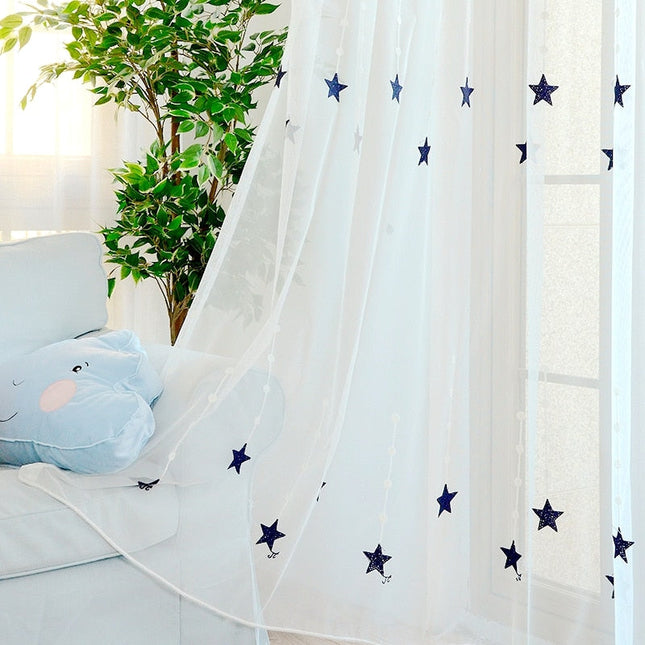 Tenda velata blu con stelle