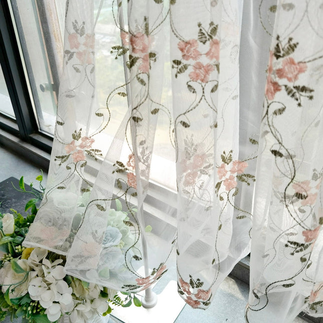 Tendina a vetro country con pizzo