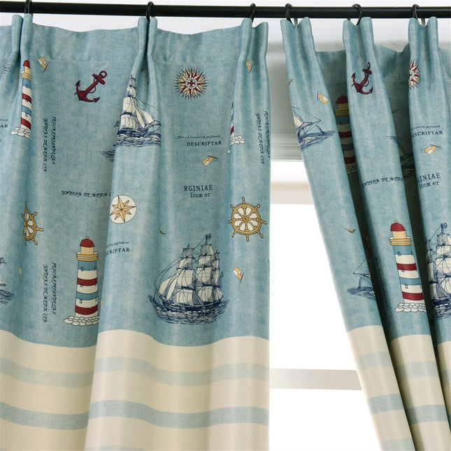 Tenda per Cameretta Bambini Stile Marino