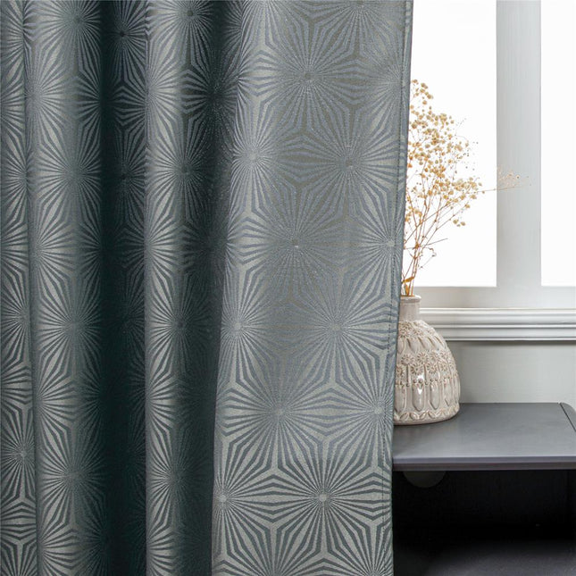 Tenda design moderno grigio motivo geometrico