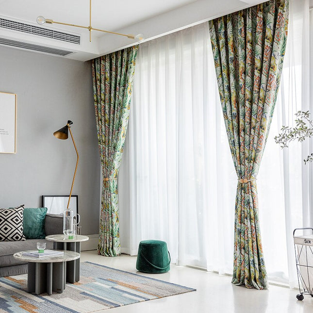 Tenda Stampa Foglie Tropicali Giungla