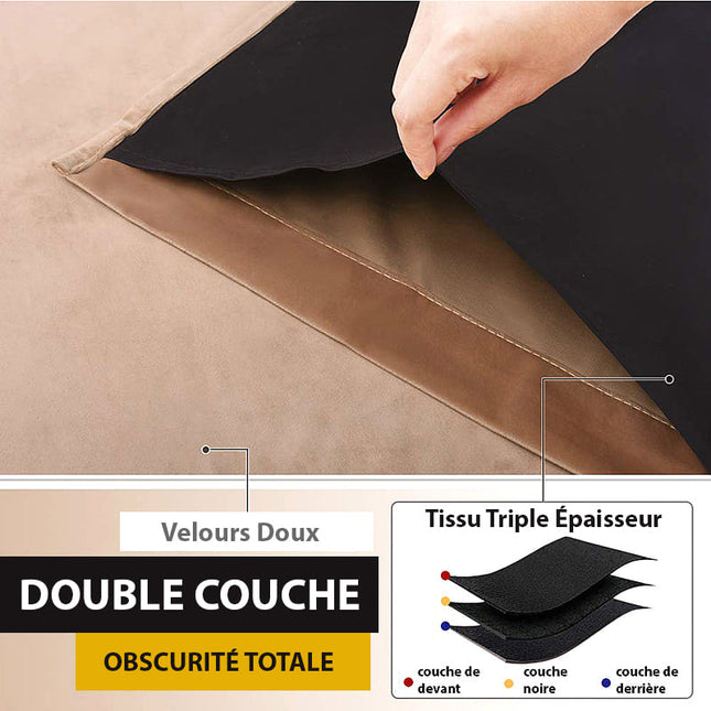 Tenda Oscurante Beige in Velluto