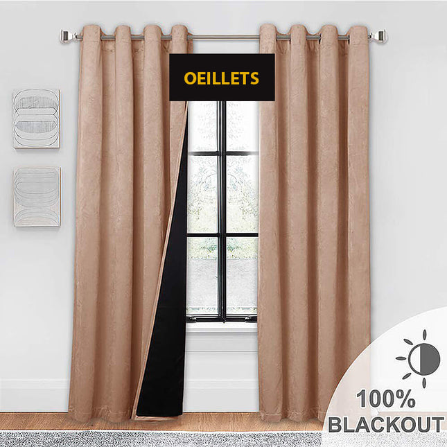 Tenda Oscurante Beige in Velluto
