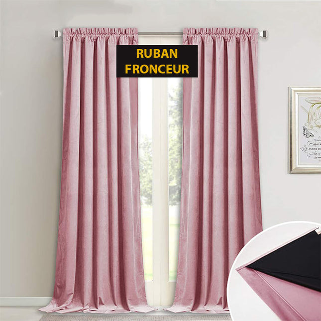 Tenda Oscurante in Velluto Rosa Cipria