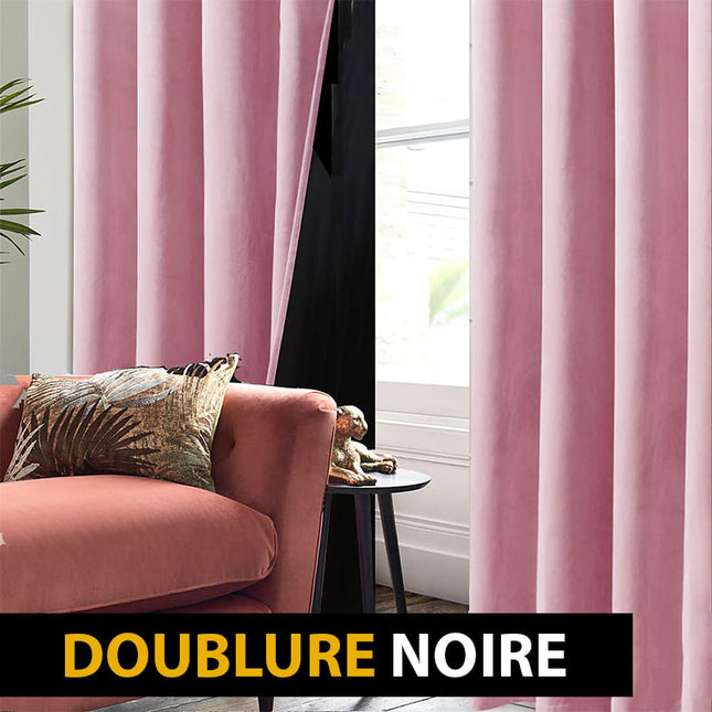 Tenda oscurante in velluto rosa