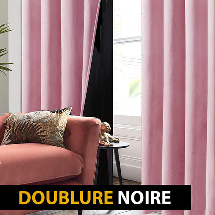 Tenda oscurante in velluto rosa