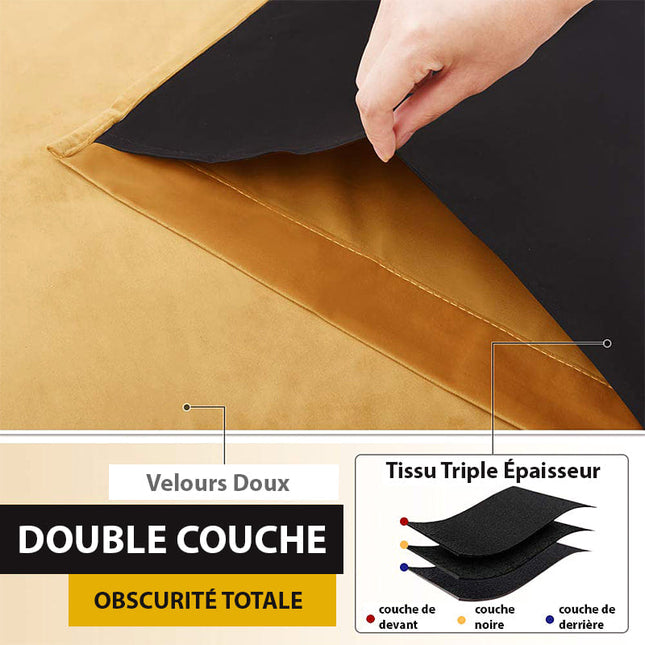 Tenda Oscurante in Velluto Giallo Senape