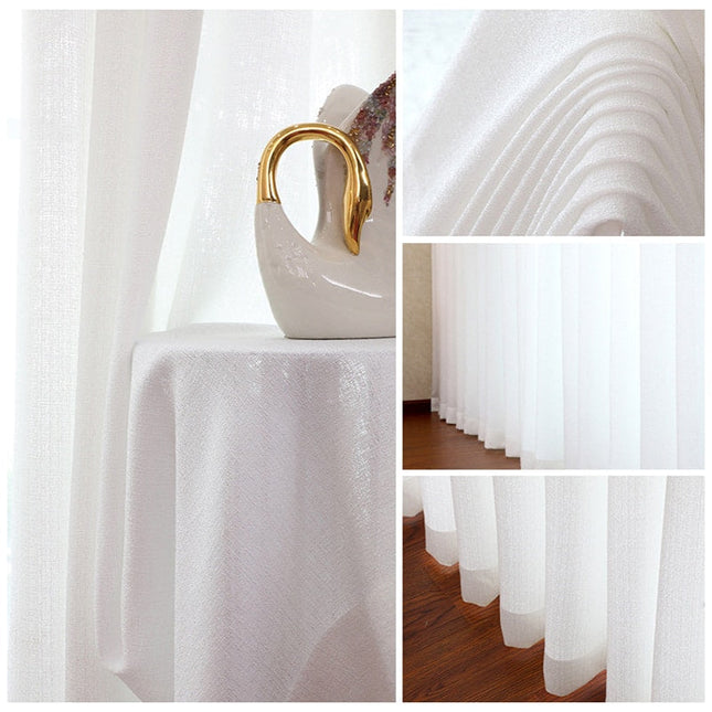 Tenda velata bianca per soggiorno moderno