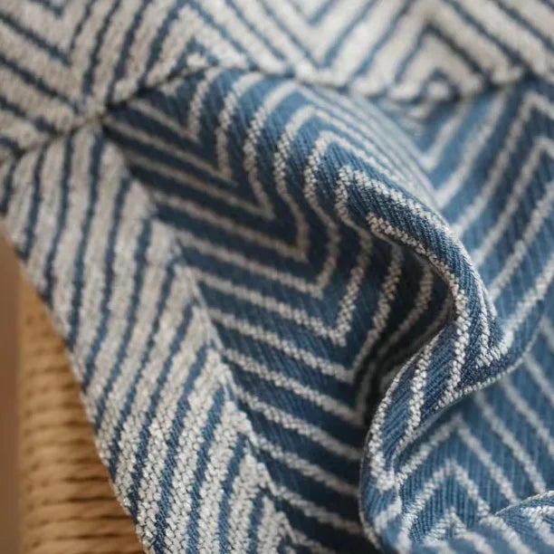 Tenda oscurante blu motivo chevron