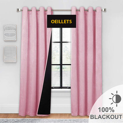 Tenda Oscurante in Velluto Rosa Cipria