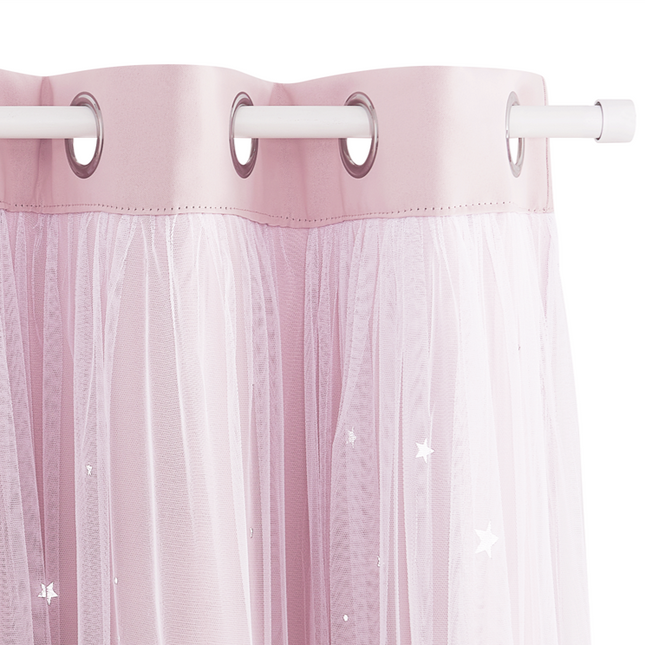 Tenda rosa doppio strato con tulle