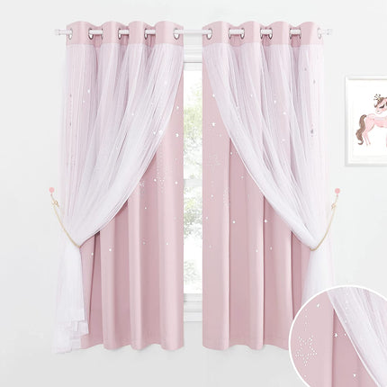 Tenda rosa doppio strato con tulle