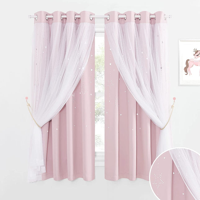 Tenda rosa doppio strato con tulle