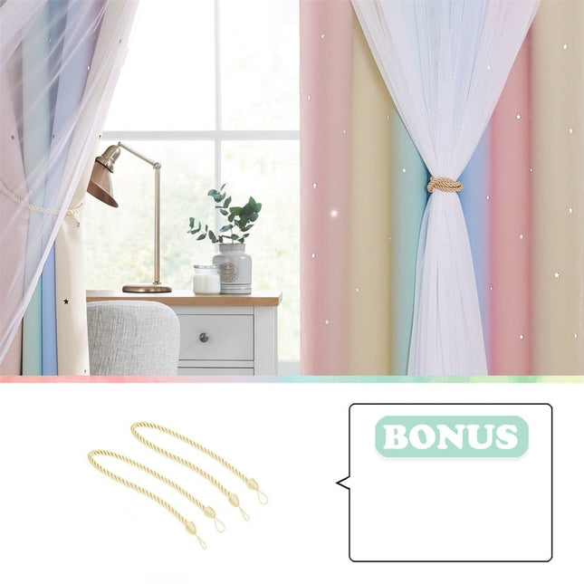 Tenda arcobaleno con stelle per bambina