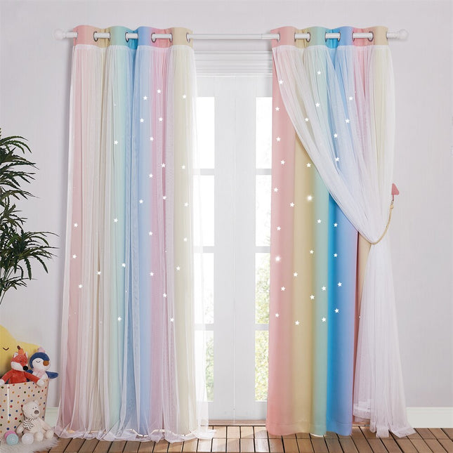 Tenda arcobaleno con stelle per bambina