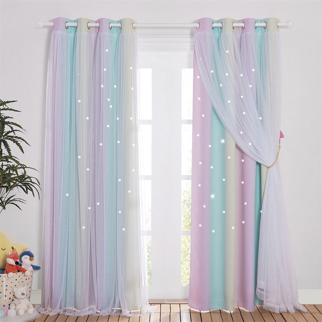 Tenda arcobaleno con stelle per bambina