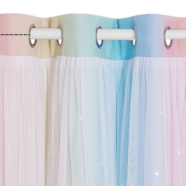 Tenda arcobaleno con stelle per bambina