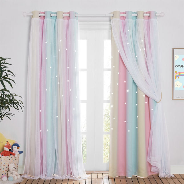Tenda arcobaleno con stelle per bambina