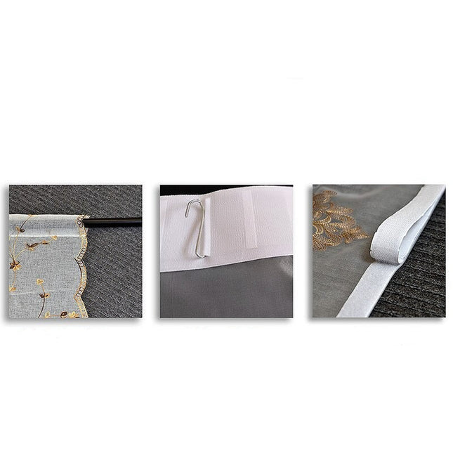 Tenda a pacchetto ricamata per soggiorno