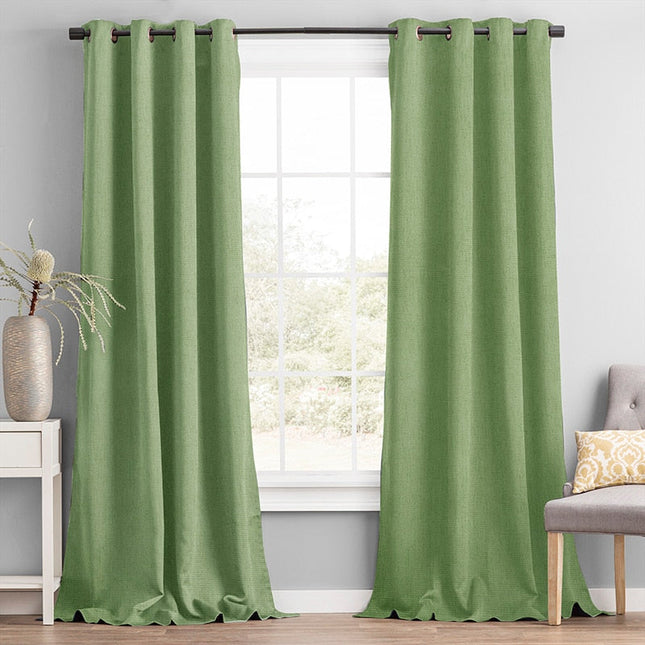 Tenda Oscurante Verde Effetto Lino