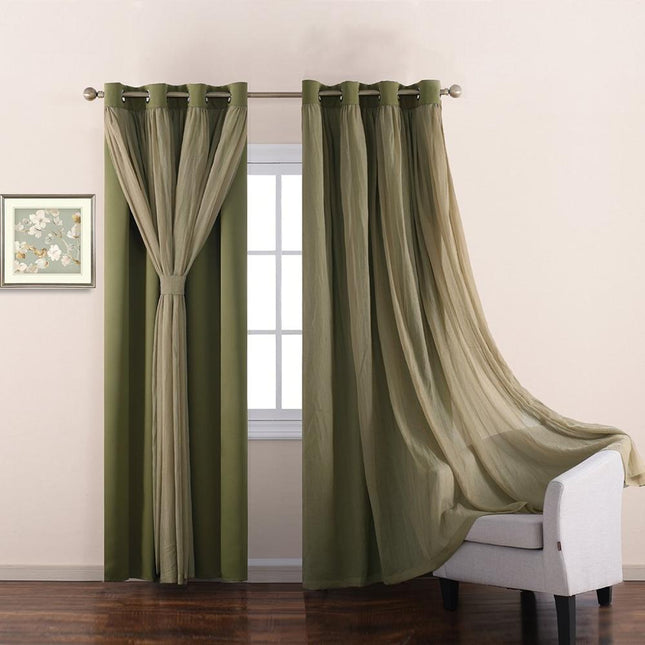 Tenda oscurante con velo sovrapposto
