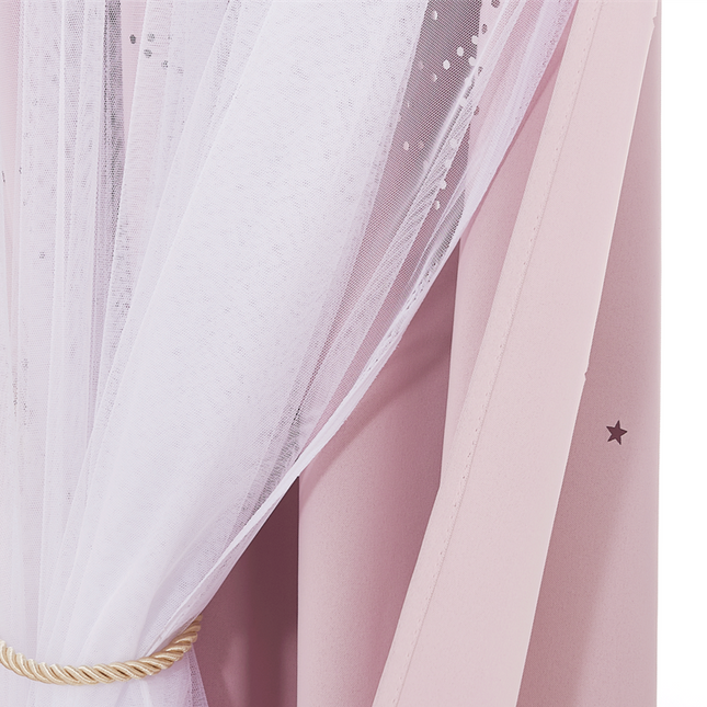 Tenda rosa doppio strato con tulle