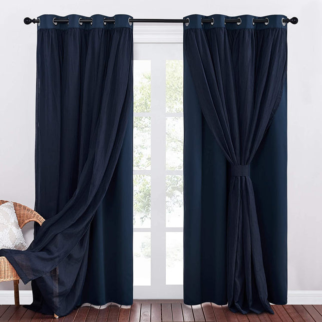 Tenda oscurante con velo sovrapposto