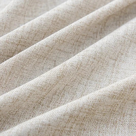 Tenda velata beige con bordo inferiore