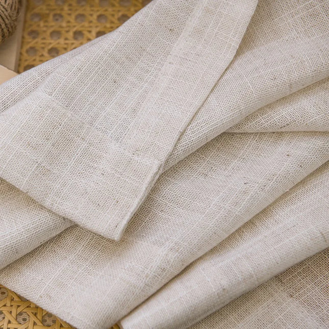 Tenda velata beige in finto lino