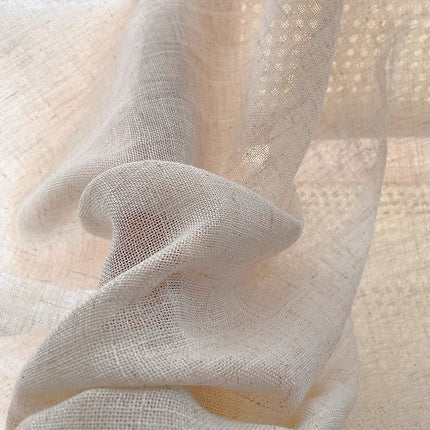 Tenda velata beige in finto lino