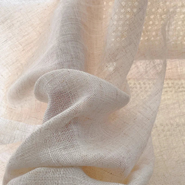 Tenda velata beige in finto lino