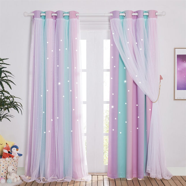 Tenda arcobaleno con stelle per bambina