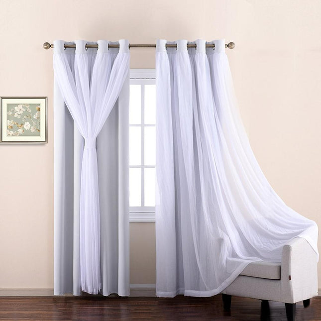 Tenda oscurante con velo sovrapposto