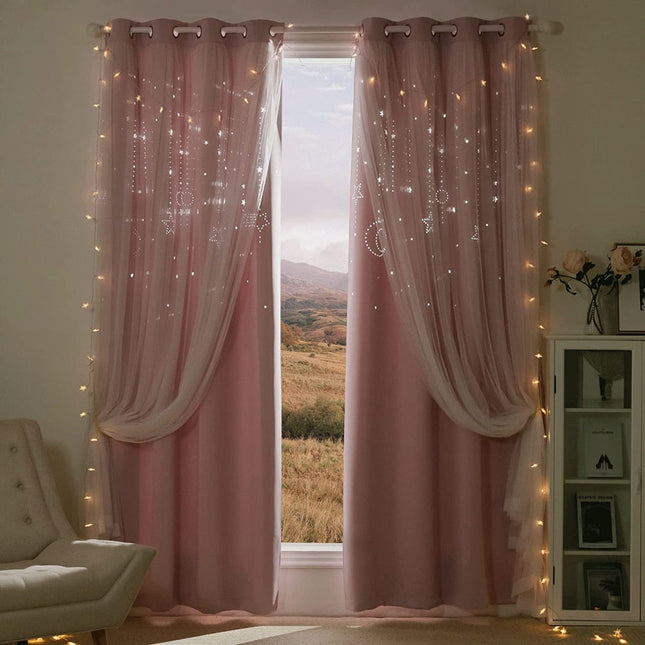 Tenda rosa doppio strato con tulle