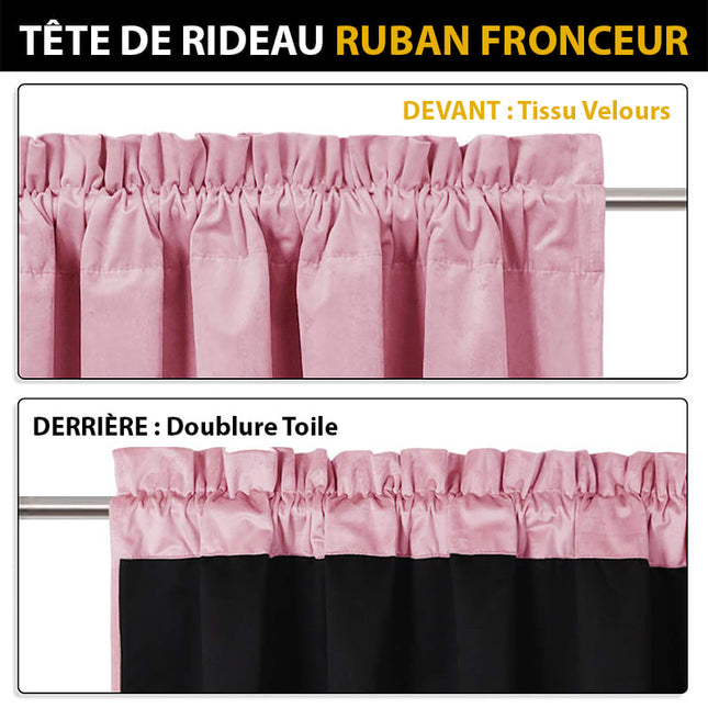 Tenda oscurante in velluto rosa