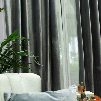 Tenda oscurante grigio effetto velluto